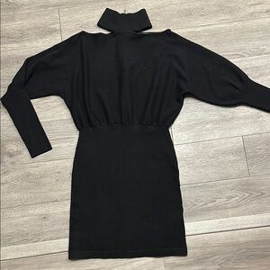 Marciano for Guess Knit Black Turtleneck Cutout Shoulder Dress